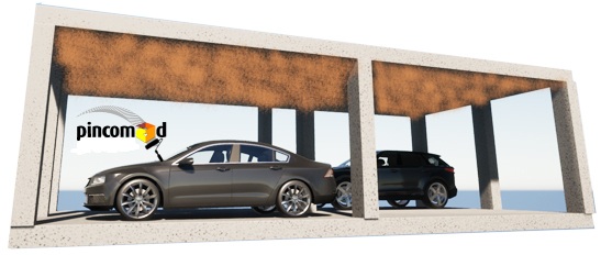 Aislamiento proyectado en garaje