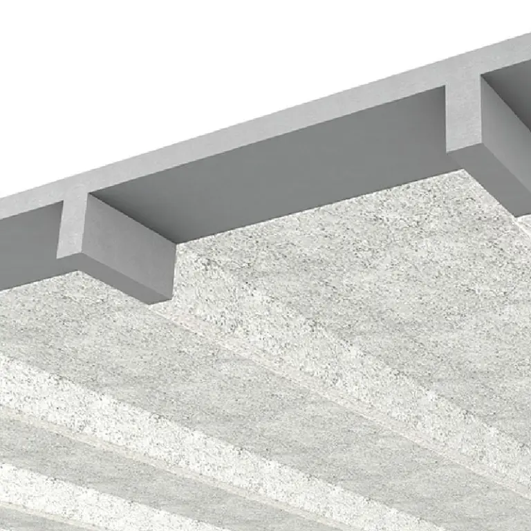 Muestra de material proyectado de lana mineral