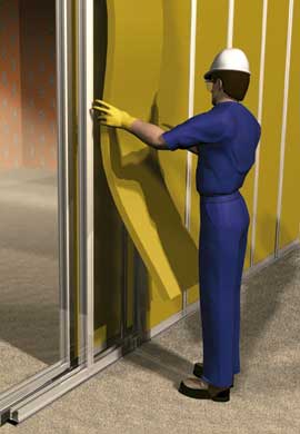 Instalación de tabique acústico